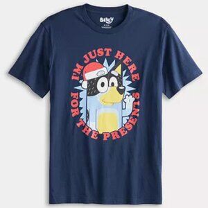 Bluey I'm Just Here For The Presents Navy Men's Graphic Short Sleeve T-Shirt - L